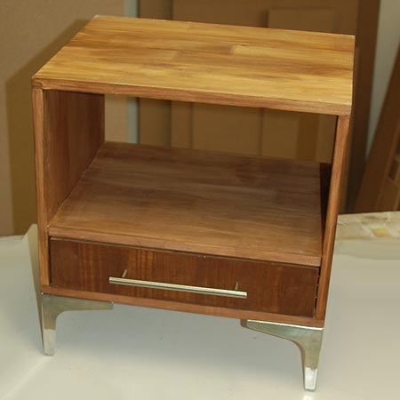 make diy bedside cabinet with laminated pine shelving