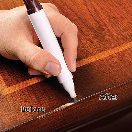 LiberonTouchUp Pens can be used to disguise superficial scratches and small blemishes on finished wood surfaces. TouchUp Pens are available in a variety of wood type tints.
