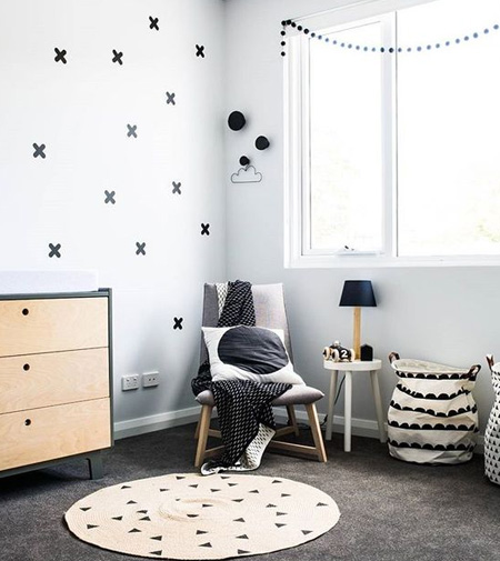 HOME-DZINE | The high visual contrast of black and white in a monochrome nursery