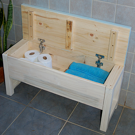buy online: Add extra storage to a bathroom with this Bathroom Storage Bench