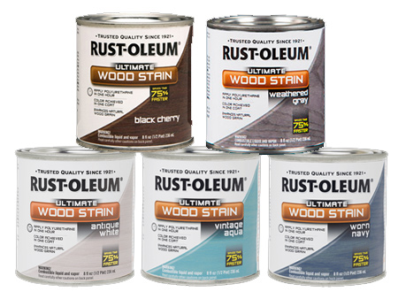 Rust-Oleum Ultimate Wood Stain is available in 17 tints and provides rich, even colour and a beautiful patina. You can use Rust-Oleum Ultimate Wood Stain to stain and seal indoor furniture. Results are achieved in one coat - simply apply and let stain penetrate for 5 - 10 minutes before removing excess with a rag.