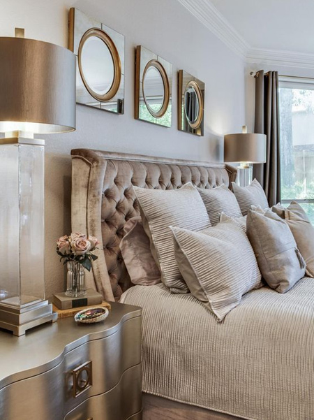 Add warmth and elegance to a neutral bedroom with pure gold, copper rose or satin bronze. Give boring bedside cabinets new life with a couple of coats of Rust-Oleum Specialty metallic spray paint.