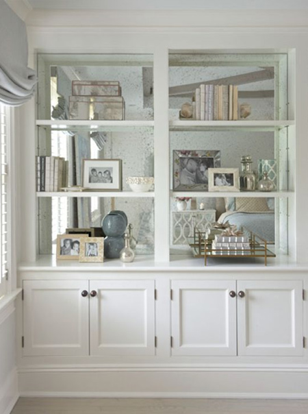 an alcove is the perfect place to install built-in cupboards