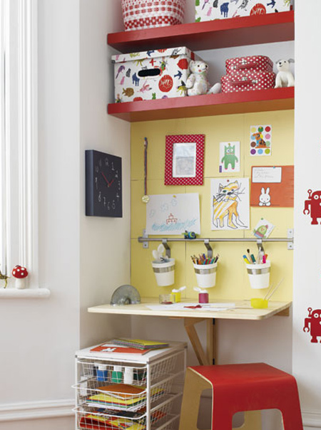 Children always need more storage space, and an alcove doesn't intrude on floor space