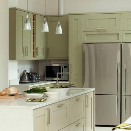With painted kitchens becoming increasingly popular, sage green is a colour to consider for kitchen cabinetry