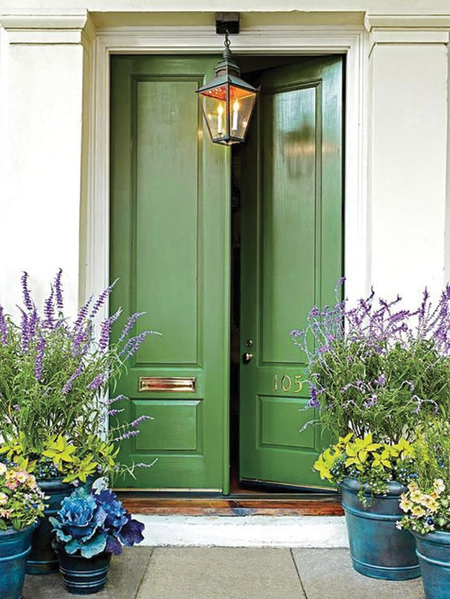 And let's not forget to use sage green to add curb appeal or create a welcoming effects for guests to your home