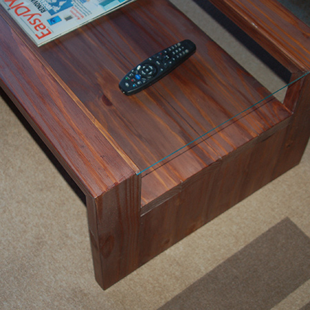 Make a DIY coffee table. The mitred corners are easy to do with a mitre 