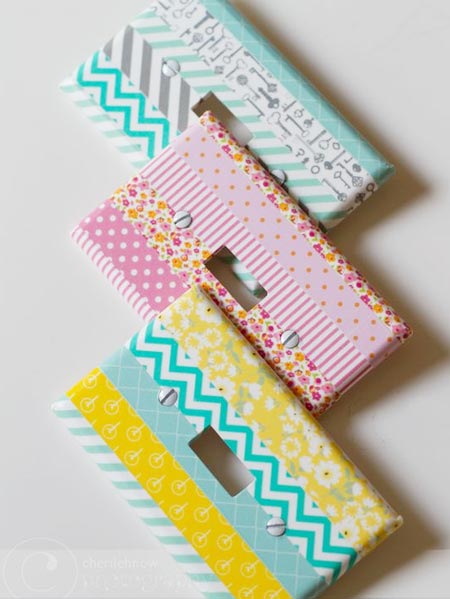 HOME-DZINE | After applying washi tape, use ModPodge or Prominent Paints clear acrylic sealer to provide a protective, wipeable finish over the tape. Apply 5 or 6 coats over the tape.