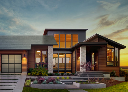Almost invisible on a roof, solar roof tiles incorporate a unique solar film, specifically designed for Tesla, that allow the tiles to efficiently convert sunlight to power a home. 
