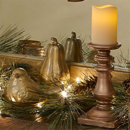 HOME-DZINE | Rust-Oleum Crafts - It's so easy to deck your home with a touch of gold using items you may already have lying around. All you need is a can or two of Rust-Oleum spray paint to add festive flair to a shelf or mantel.