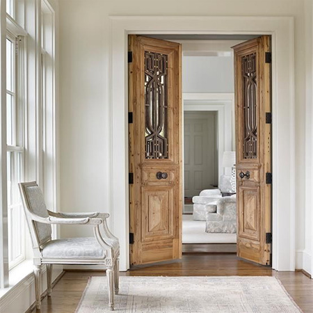 HOME-DZINE | Door Ideas - Fitting a conventional door to an opening takes up an 820mm arc of floor space. By dividing the door in half, each section only takes up 420mm on either side - a drastic saving of floor space, especially in a small room like a bathroom, laundry or hallway.