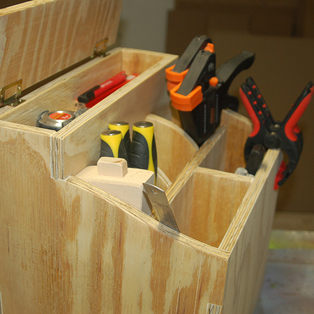 HOME-DZINE | DIY Projects - The finger joints used to assemble the tool caddy provide a dovetail effect and add to the overall finished design.