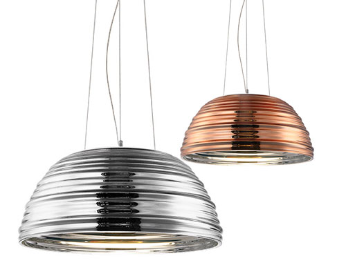 GLOSS pendants with plated glass shade from Spazio lighting