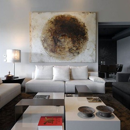 HOME-DZINE | Feature Wall Ideas - One of the easiest ways to add interest to a wall is to add large format artwork. This doesn't necessarily have to be expensive pieces, unless you collect these, and can be your own works of art, or artwork created by a friend or acquaintance. 