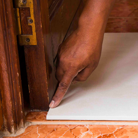 HOME-DZINE | Tiling Tips - GOOD TO KNOW: When looking at the option to tile over the top of existing tiles, consider that the height of the floor will increase by the thickness of the new layer of tiles. This means that skirting boards will need to be removed beforehand, and that doors will need to be trimmed.