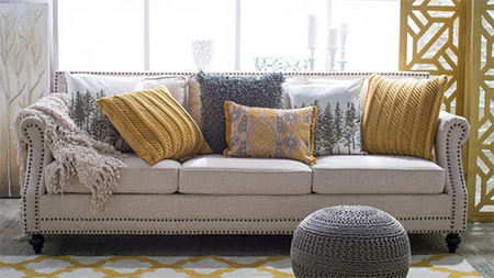 When buying furniture for your home, a neutral sofa allows you the freedom to use affordable accessories to style the sofa in so many different ways.