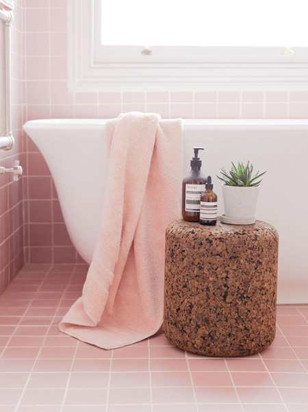 pink tiles with organic details