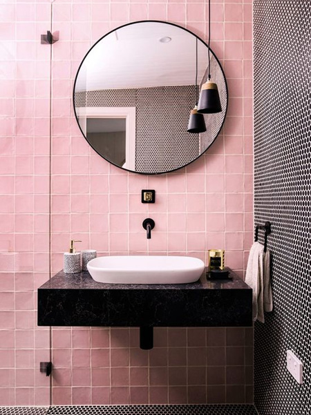 trendy pink bathrooms
