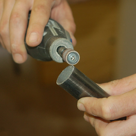 HOME-DZINE | Upholstery Projects - Use a Dremel Multitool to remove any burrs on the cut. 
