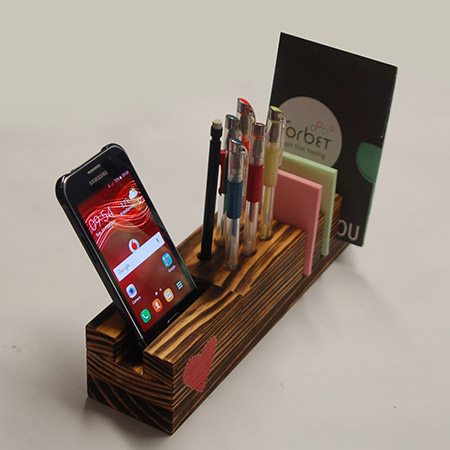 Use pine offcuts to make a desk organiser that you can keep for yourself, or give as a Valentine's day gift.