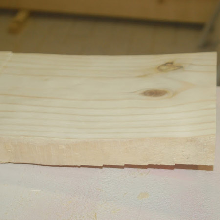 BELOW: How the top of the seat should look after using the planer. 