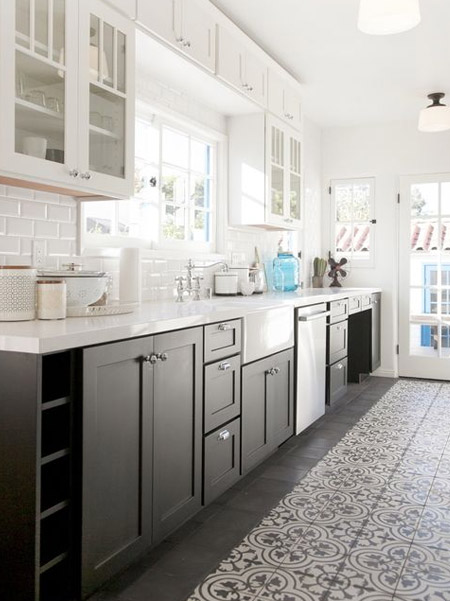The two-tone look for kitchens allows a kitchen to appear more spacious than it actually is