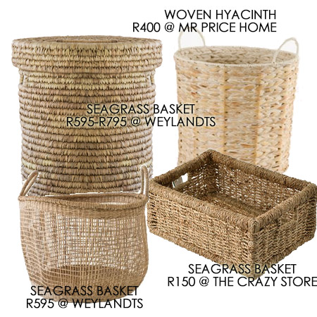 assorted baskets for a bedroom