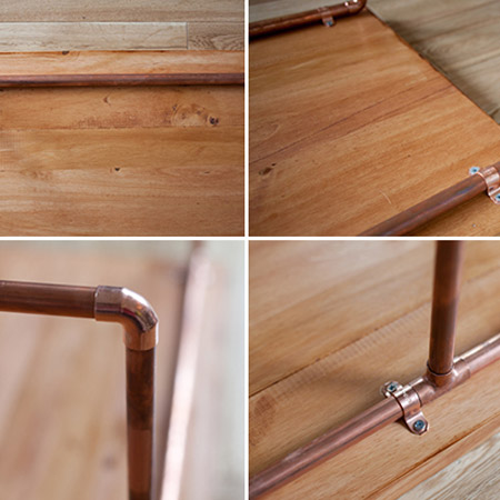 HOME-DZINE | Copper Tube DIY - A piece of laminated pine, cut to size, is secured on top of the copper tube frame - easy!