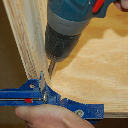 3. Attach the side sections to the top piece with wood glue and pocket-hole screws.