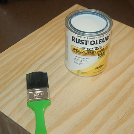 HOME-DZINE | DIY Projects - Apply Rust-Oleum Polyurethane Sealer with a synthetic paintbrush - following the grain. It dries to an invisible finish that is ultra matt