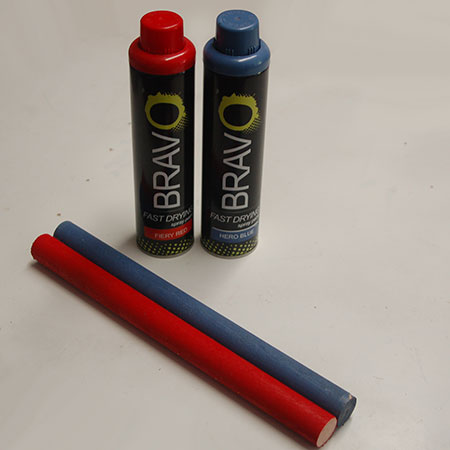 HOME-DZINE | Craft Projects - We used Bravo spray paint in Fiery Red and Hero Blue. Brave spray paint is available in 14 gloss and matt colours at your local Builders. If you have any difficulty sourcing the product get in touch with www.spraymate.co.za 