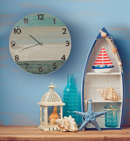 HOME-DZINE | Craft Projects - Make this coastal style wall clock with 12mm pine and Rust-Oleum Ultimate Wood Stain.