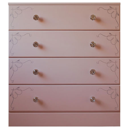 gelmar crystal knobs on chest of drawers