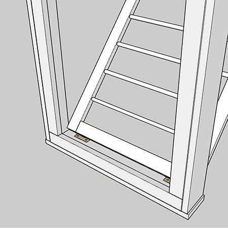 fit butt hinges to rack and frame