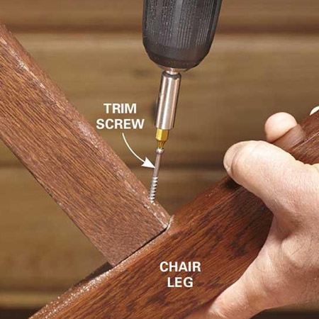 Fix a wobbly or loose chair leg