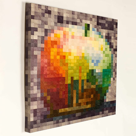 unique artworks using pressure-dyed sycamore veneers squares