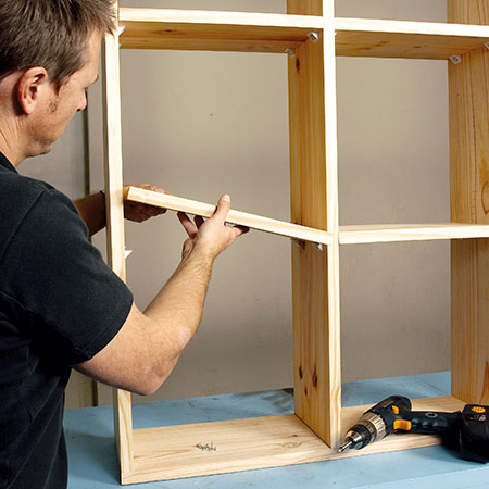 pine shelf unit or room divider