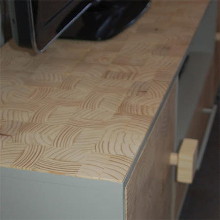 wood slice veneer for TV unit