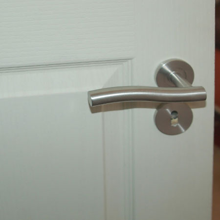 Installing new handles and lock on interior doors