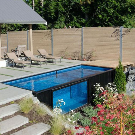 Shipping Containers converted into Swimming Pools