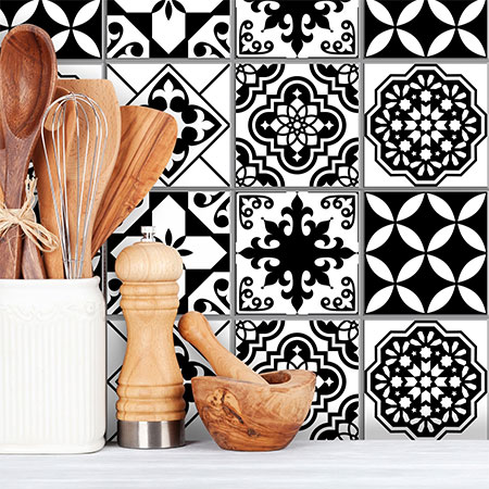 refresh kitchen backsplash with vinyl tile stickers