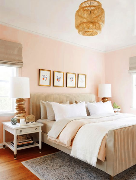 hint of blushing pink in bedroom