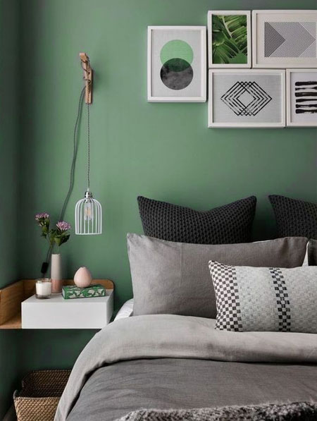 bring nature indoors with sage or muted green on the walls