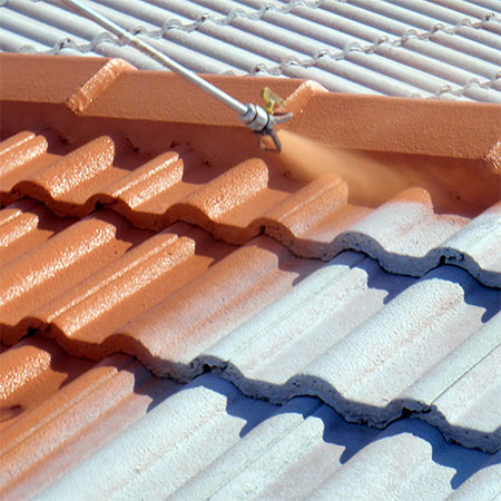 how to spray roof tiles