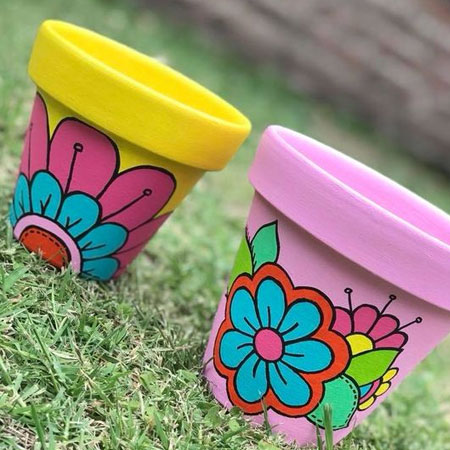 how to paint flower pots