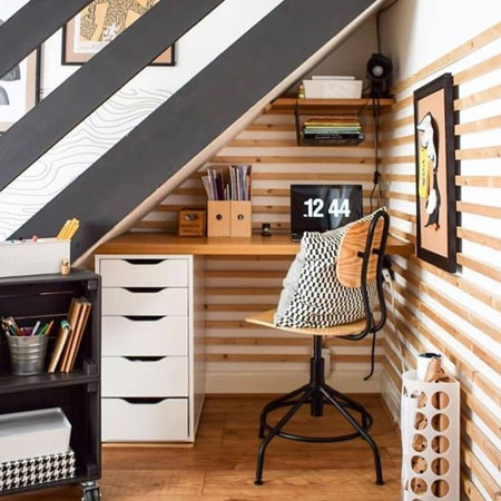 home office under stairs