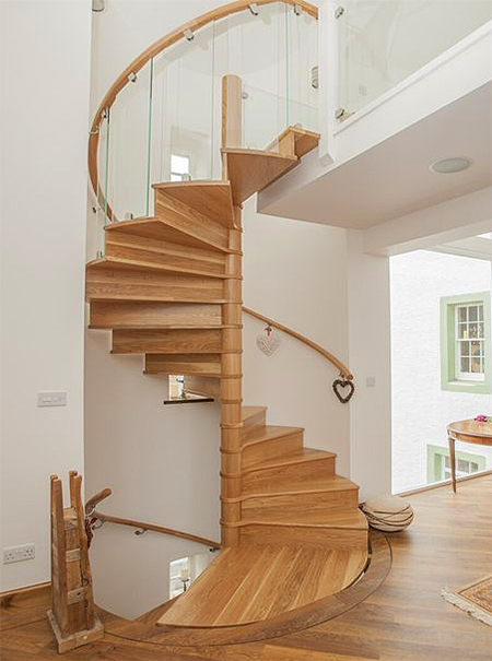 spiral wooden staircase design