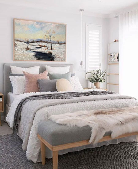 pink white grey bedroom colour palette