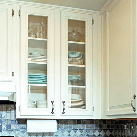 How To Add Glass Panel To Kitchen Cupboards