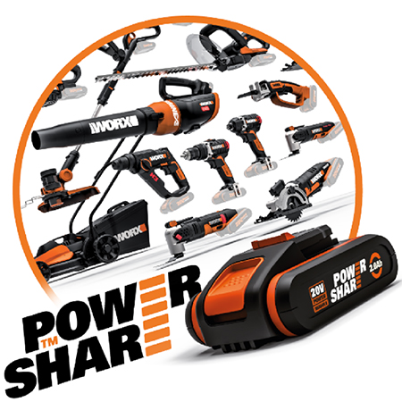 worx power share battery platform for all tools